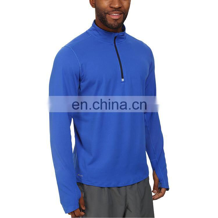 men thumbhole jersey sports half zip sweatshirts