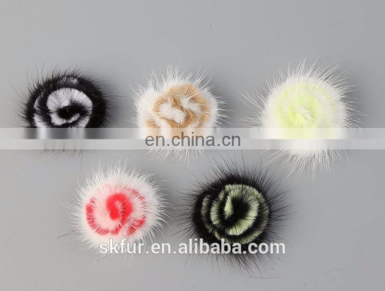 Fluffy and cute factory price mink or fox fur flowers