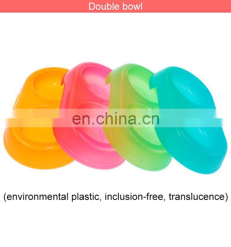 Portable plastic double dishes for pets