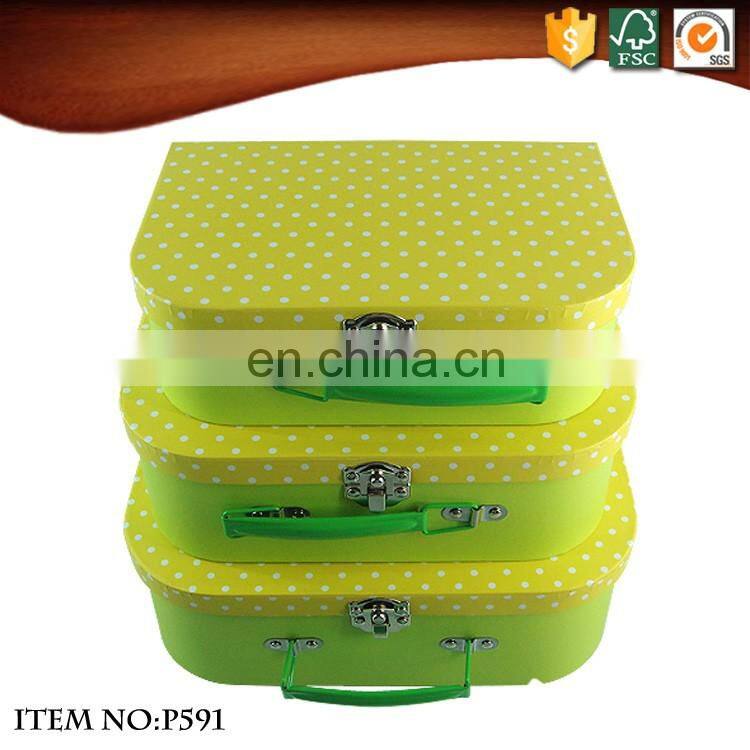 Hot sell E-Co Friendly Small Cardboard Suitcase with Handle