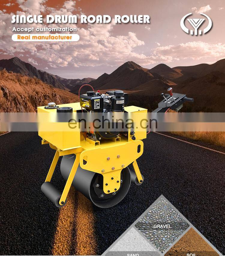 Small hand single drum vibrator road roller compactor price for sale