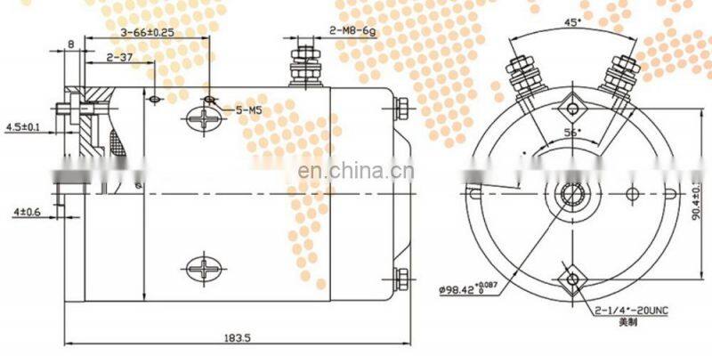 JINLE Brand Forklift Lifting DC Motor 48Volt