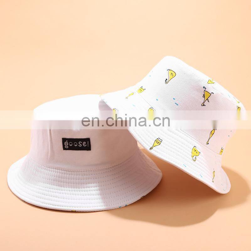 fishing cap Cartoon print hats Women bucket Hat out Cold sunscreen fisherman hats Hip hop casual caps
