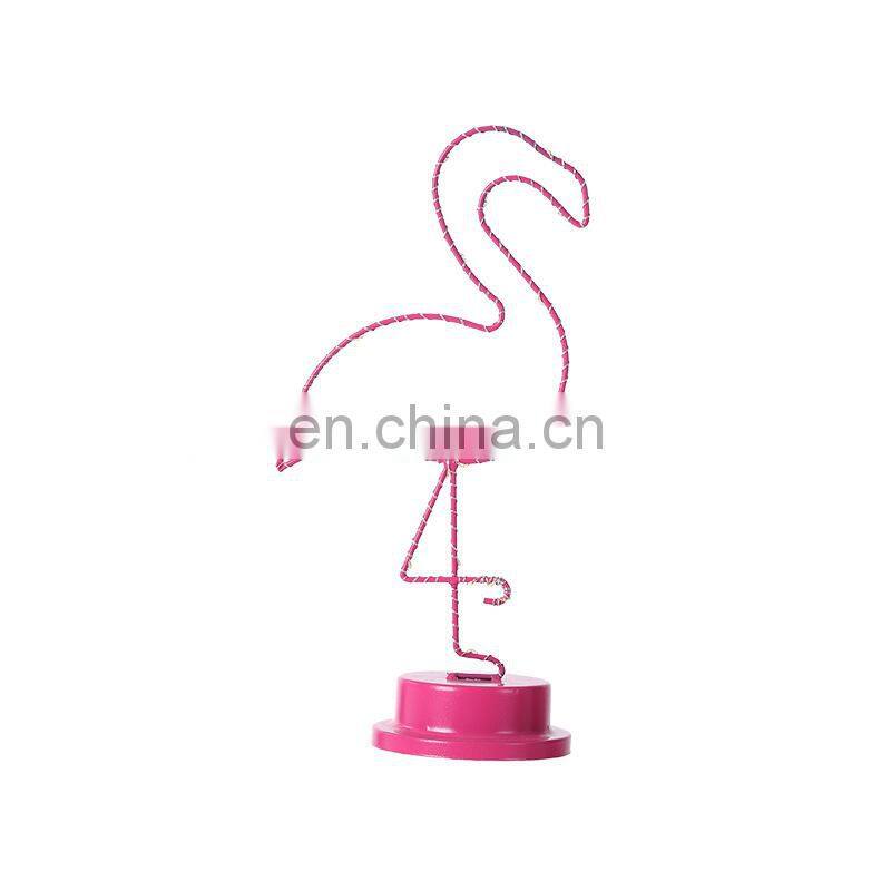 LED Metal Art Flamingo Shape Copper Wire Lights Decoration Lights