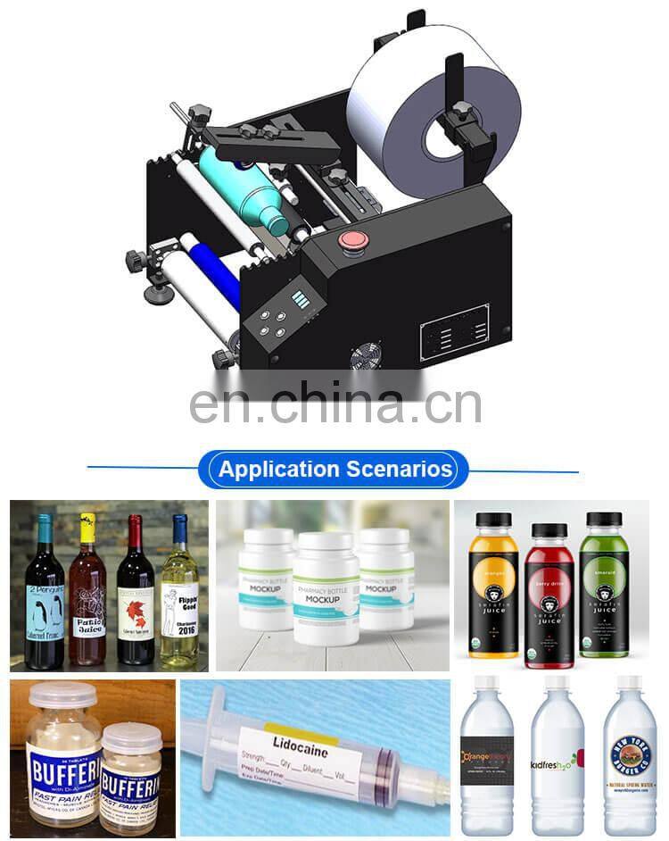 Semi Automatic Cylindrical Bottle Labeling Machine with Date Printer , Wine Bottle Labeller Manual