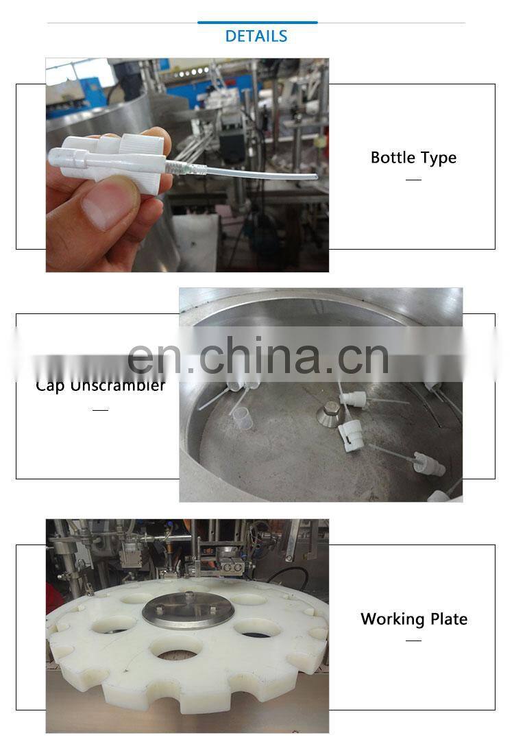 Automatic 30ml Nasal & throat Spray plastic bottle filling and capping machine