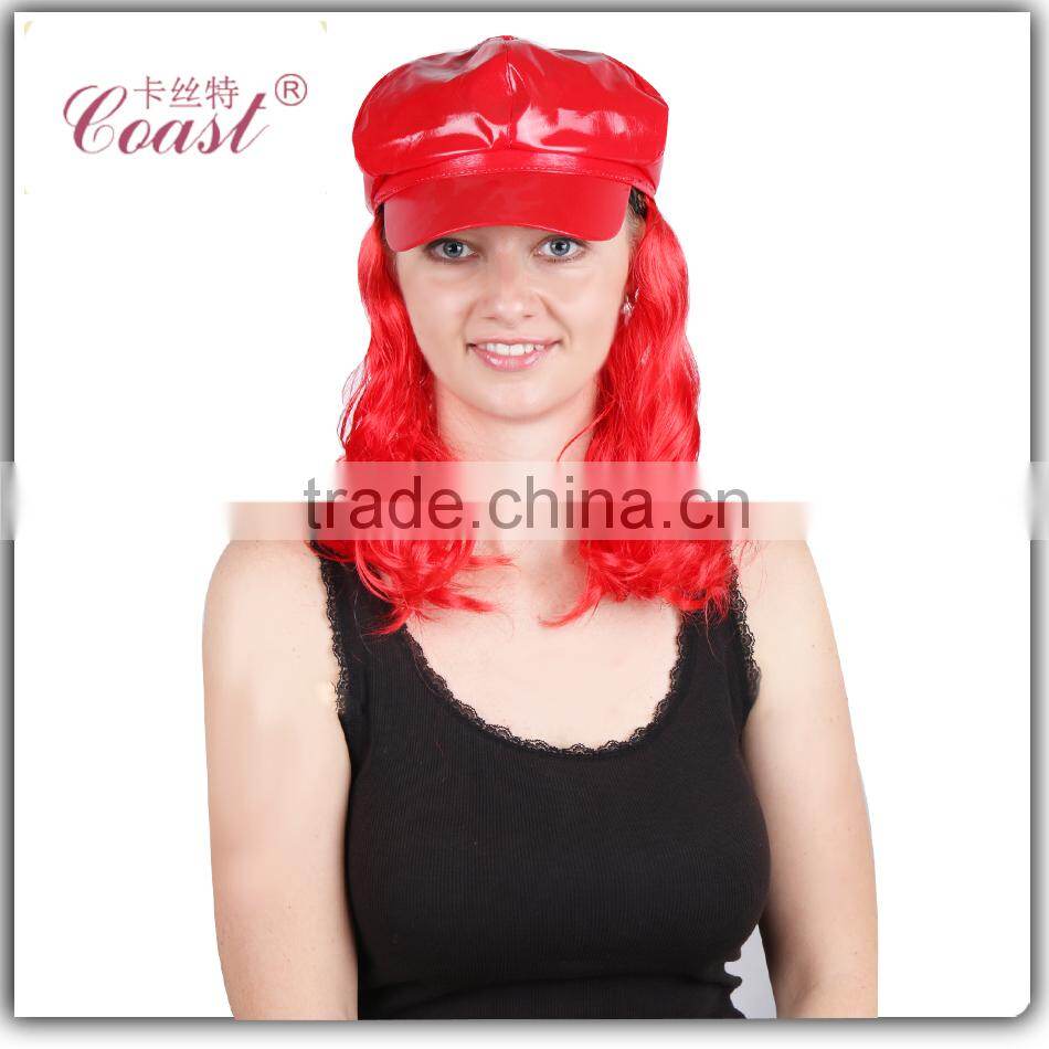 fashion synthetic wigs silk curly wig cap