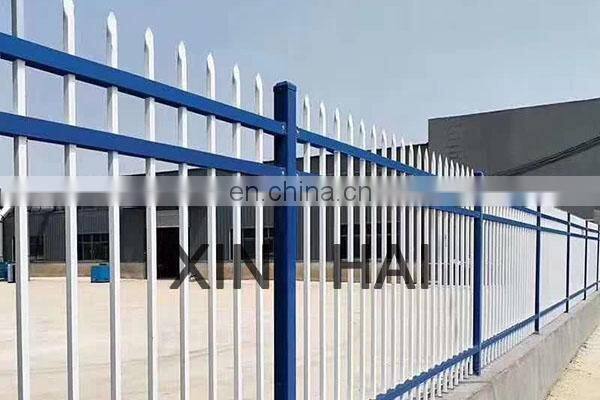 6ft high black coated spear top steel picket fence Ornamental fence