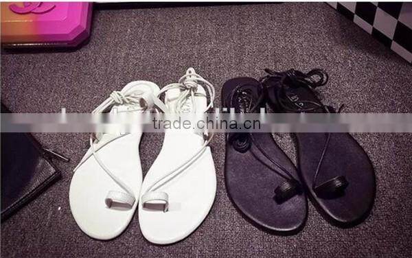 ladies roman style flat beach toe post sandals with ankle straps