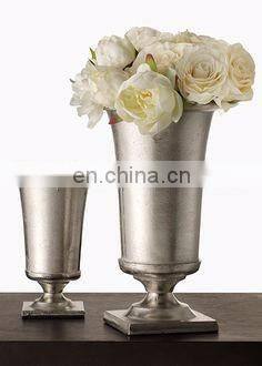 hammered aluminium flower pots