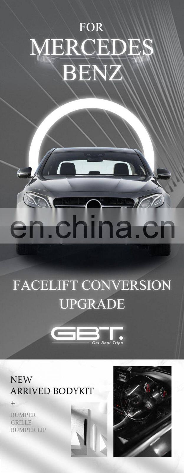 GBT drop shipping auto tuning parts body kits for mercedes e class e63 amg w213 facelift for amg body kit for e class w213 amg