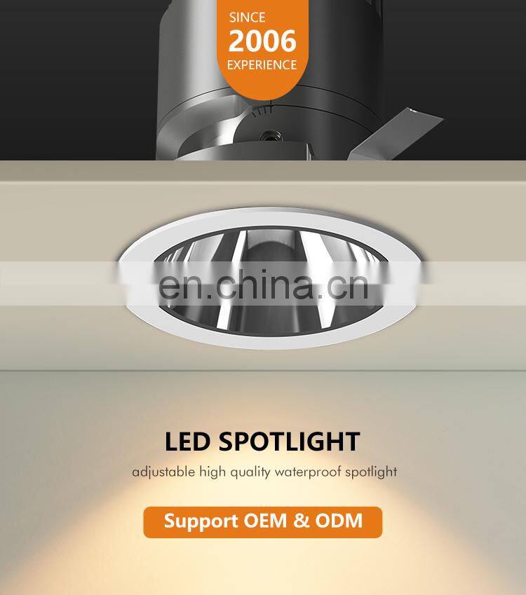 ALLWAY High Quality Indoor Ceiling Lighting 5w 7w 12w 20w Recessed 3 Color Cob Spotlight Led Spot Lamp