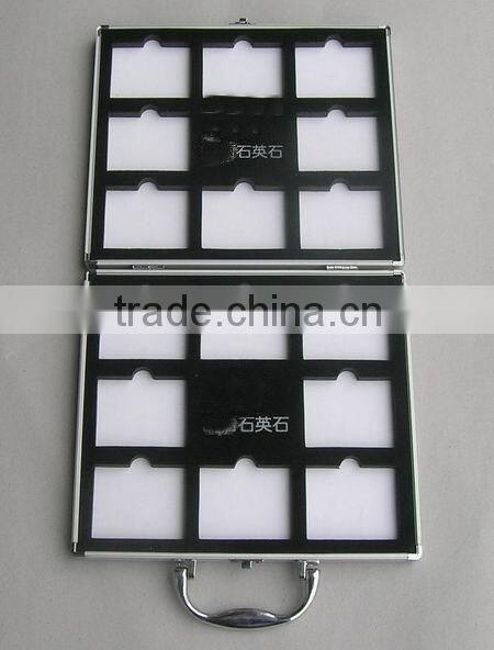 aluminum quartz stone sample box with ABS shell and plywood