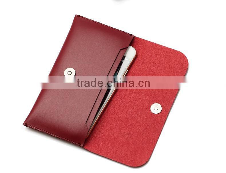 New Fashion Genuine Leather unisex Cell Phone Pouch Mobile Phone Purse Bag
