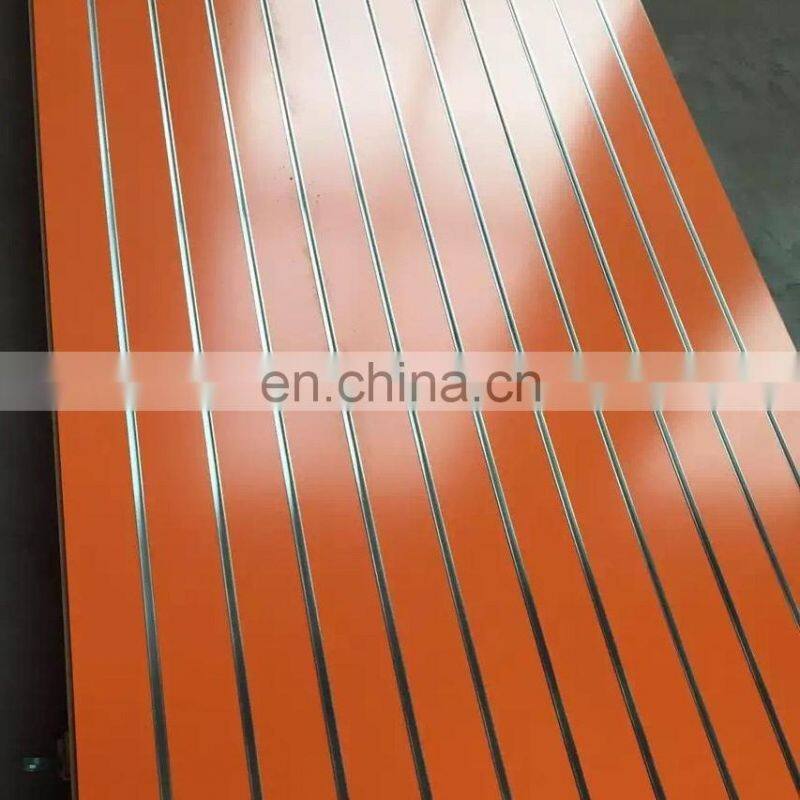 Slotted MDF for display shelf wall panel