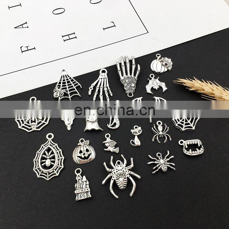 100 pieces Mix sale Tibetan silver accessories Halloween ancient silver bracelet accessories diy pendant