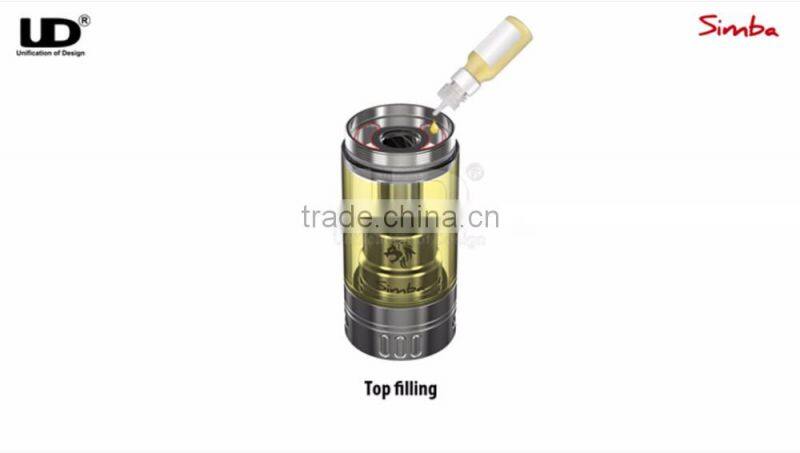 2016 Newest UD simba RTA with ceramic coil and anti-spit mesh simba RTA ship fast