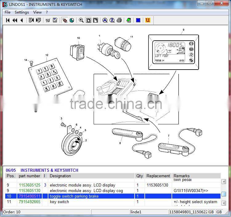 toggle switch parking brake 7915490511 spare part for Linde forklift truck 115