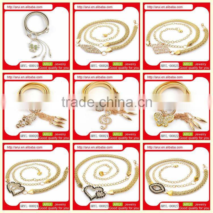 Fantasy body jewelry 2014 double heart belly waist chain piercing