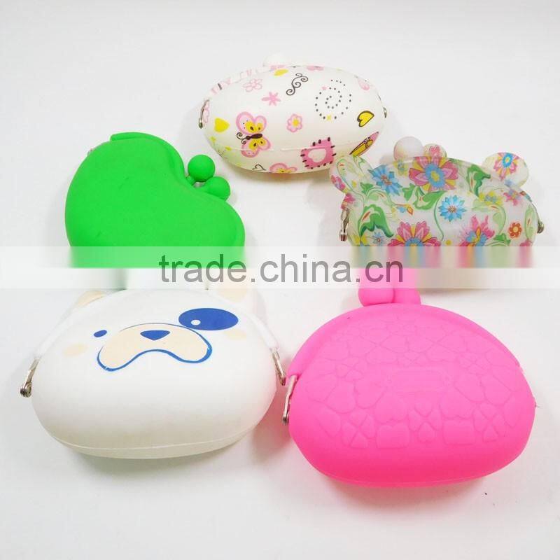 Top Selling Cartoon Style White Wallet Cute Silicone Dog Coin Purse