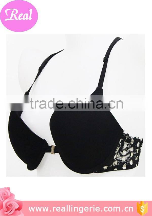 hot lace push up bra for women,front closure sexy lace bra pads