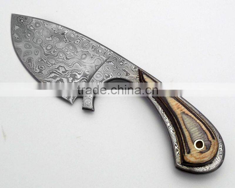 HT CUSTOM HANDMADE DAMASCUS SKINNER KNIFE
