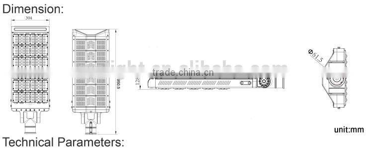 New design PC cooler housing IP65 LED street light 180W for highway