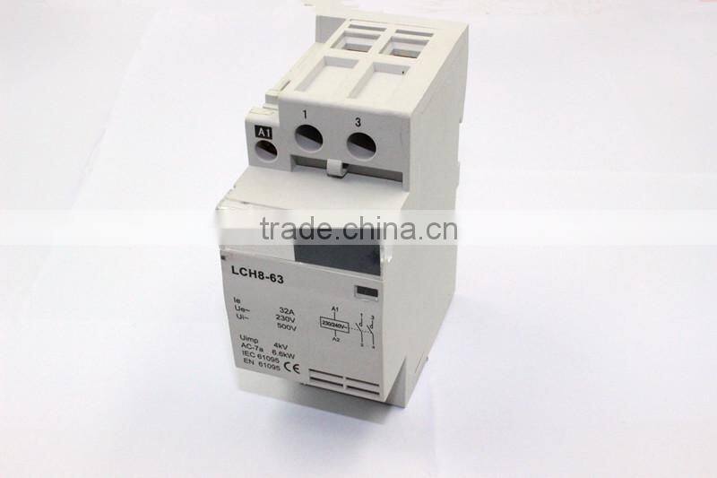 LCH8 household magnetic contactor price ,230V 63A 2P guide rail type ac contactor