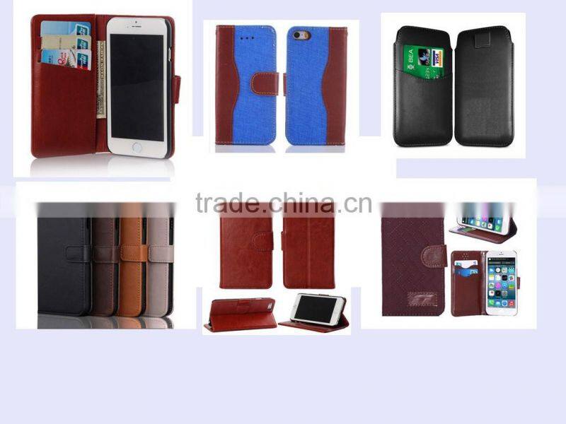 Color blocking flip leather case cover for htc sensation