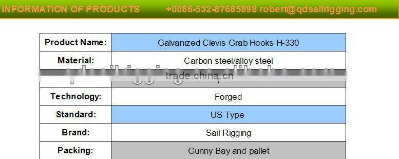 high strength clevis grab hook