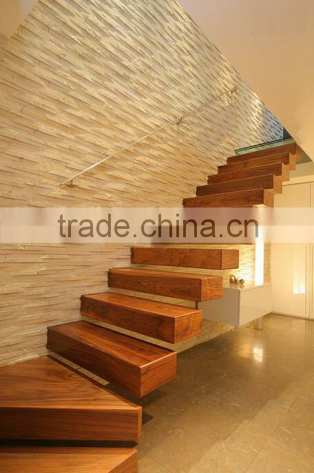 prefinished black walnut stair treads cover with left returns