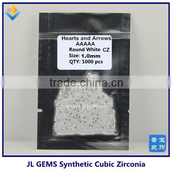 1.5mm round shaped orange shining cz synthetic stones