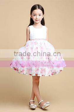 Factory Direct Selling 2015 High Quality Childrens Clothing Baby Girl Frock Patterns of Pink Wedding Dresses