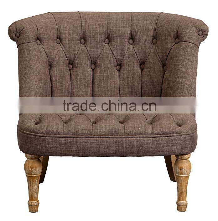 Durable and strong buttoned tufted upholstery settee chair