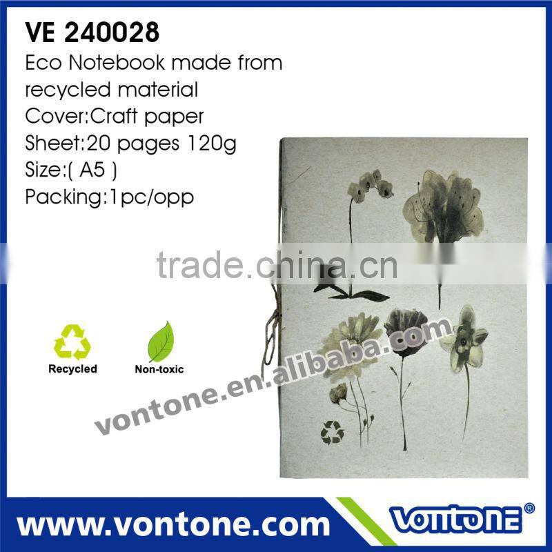 eco friendly notebook for promotion with flower