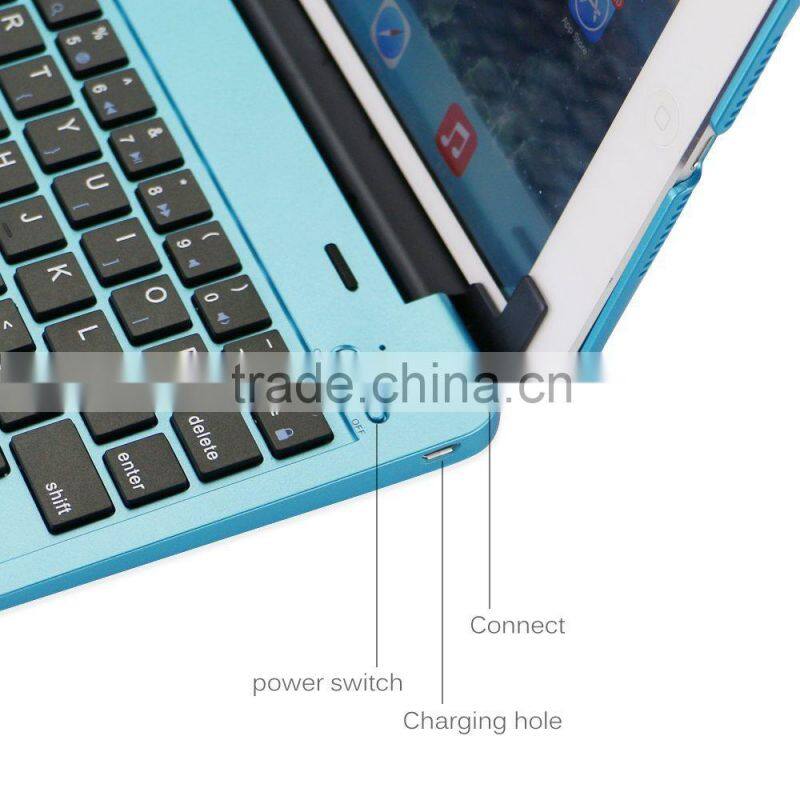 Bluefinger Bluetooth 3.0keyboard case cover for iPad Mini with detacable cover,calmshell keyboard,