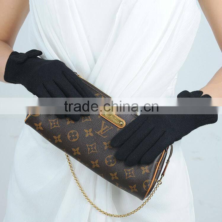 Spring New collected Girls Woolen Gloves with Bowtie