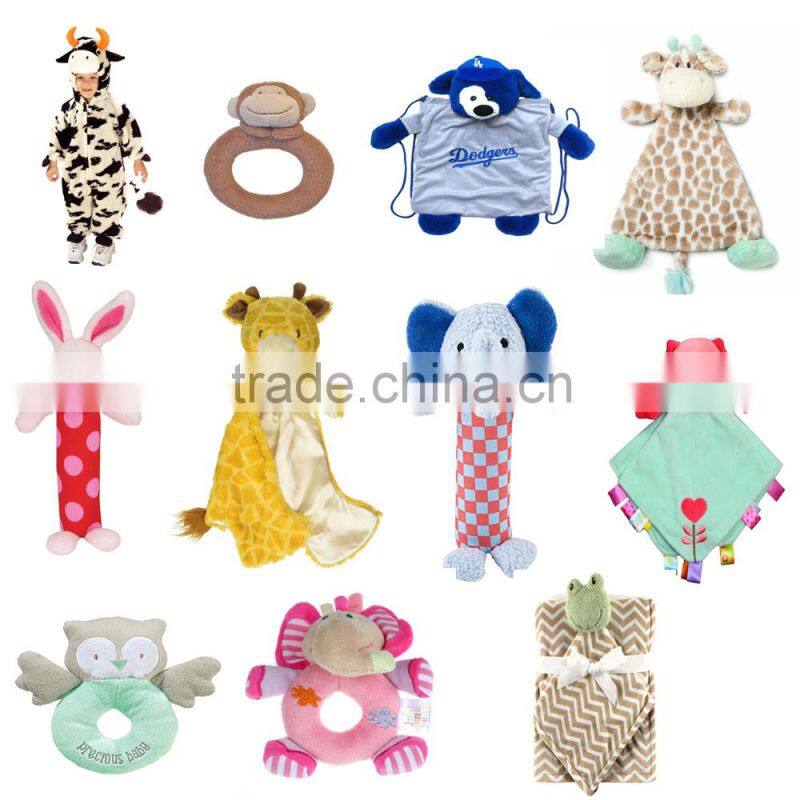 OEM and ODM baby stuffed animal cheap fleece blankets