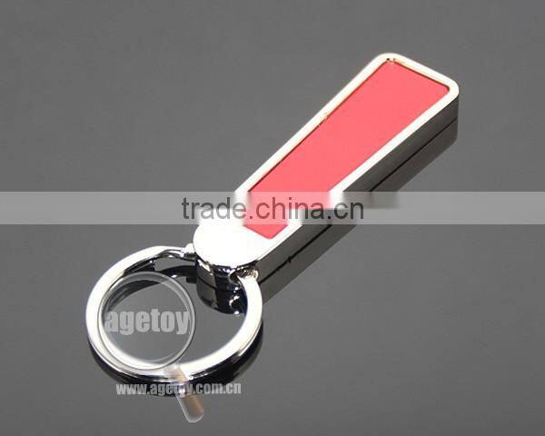 Promotional Trapezoid Stainless Steel Keyring Zinc Alloy Silver Plated Highly Polished Metal Blank Key Ring