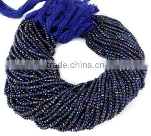 1 Strand Natural Black Spinel Rondelle Faceted 7-11mm Stack Bead,Handmade Natural Gemstone,Black Gemstone Beads,Rondelle