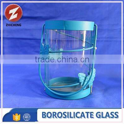 clear borosilicate glass candle holder with end close