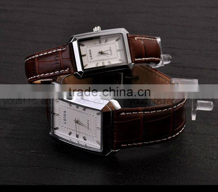 Stainless steel Automatic Leather Strap Lovers Wrist Watch
