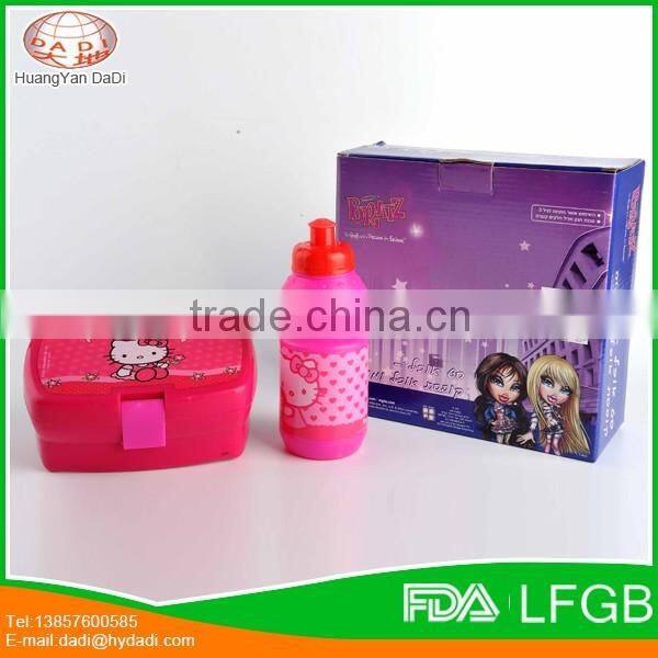 Customized plastic food warmer lunch box for kids , kids lunch box with water bottle