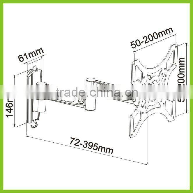 LCD2602 TV Wall Mount for most 17"-37" LED LCD Plasma Flat Screen VESA 200x200 with Full Motion Aluminum Swivel Arm Wall Bracket