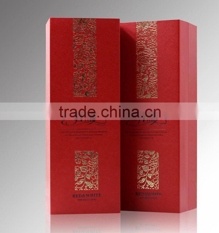 wholesale single wine glass bottle gift box cardboard paper packaging box