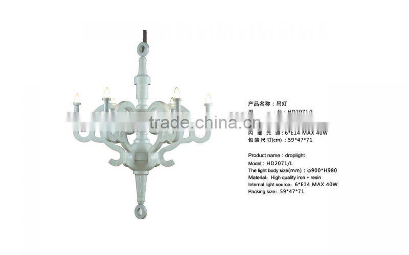 Resin lighting for villadom/elegant modern pendant lamp