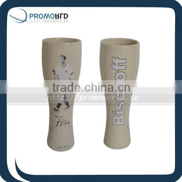 Slender Wrist Porcelain Stoneware Beer Mugs Cups Customized Printed