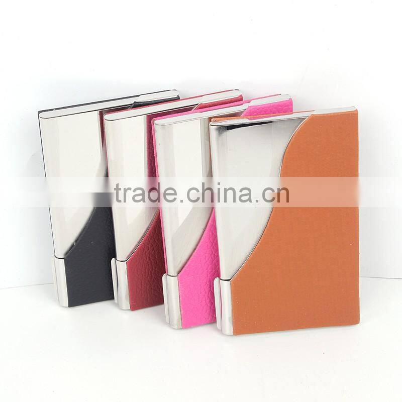 2016 Smart eco-friendly leather with aluminium card holder business name card holder
