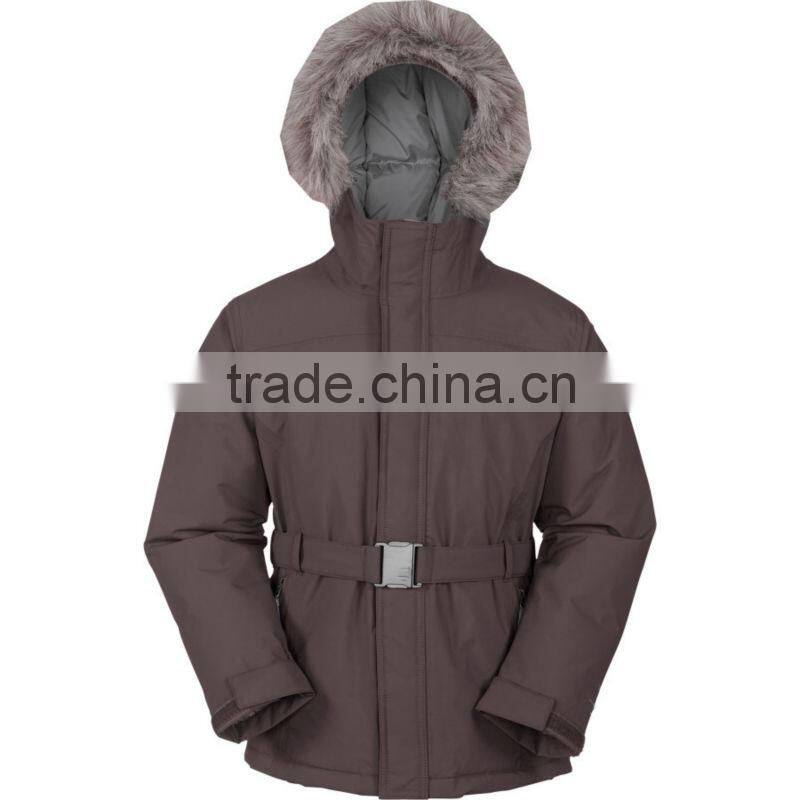 Kids winter jackets--girl's fashionable winter warmer fur hood jacket/parka