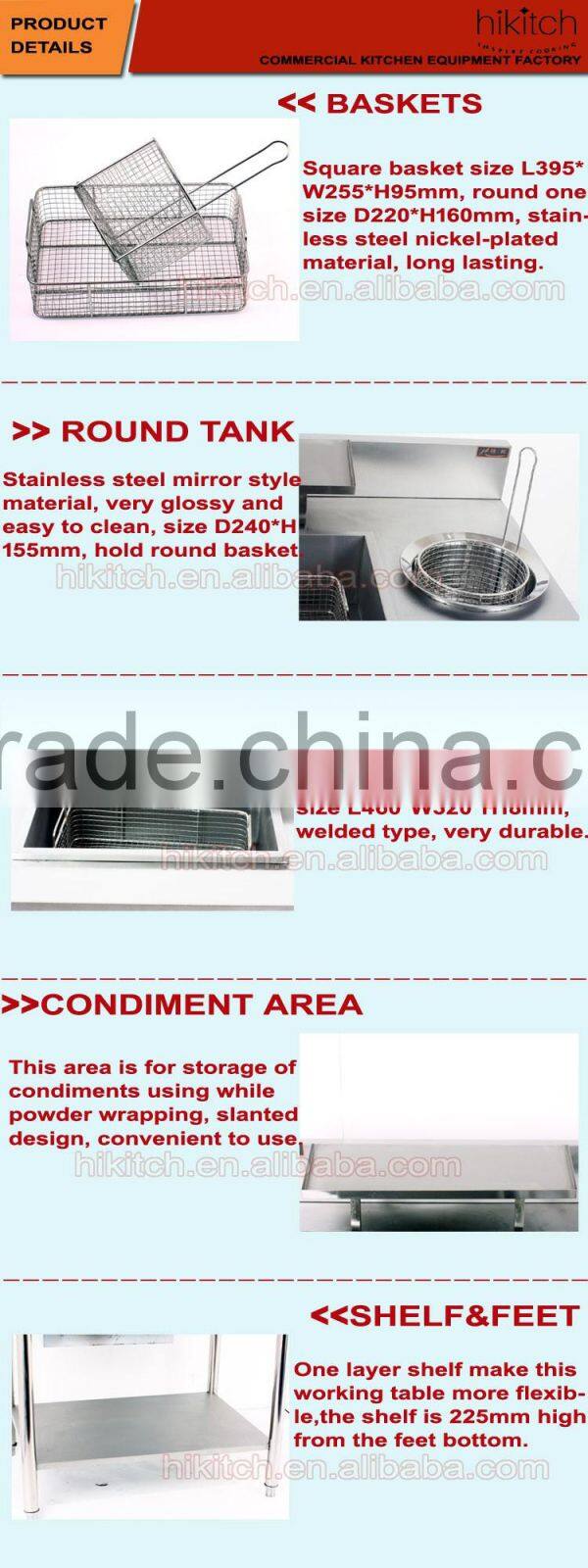Commercial stainless steel meat wrapping powder table chicken breading table